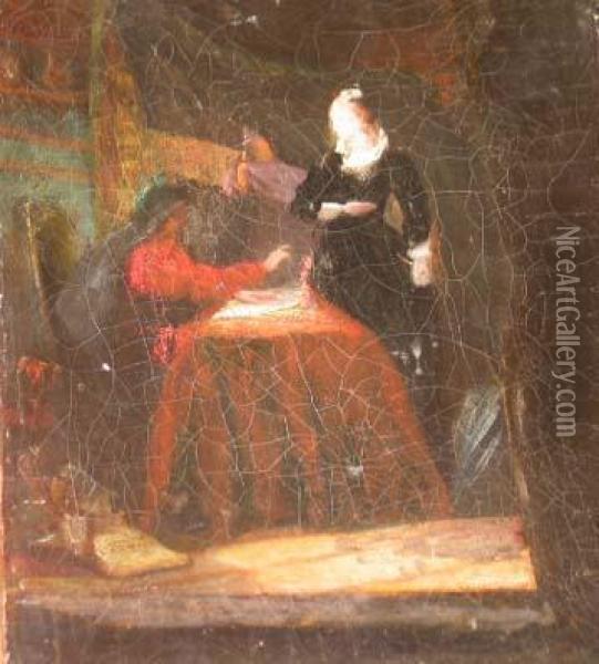 Marie Medicis Et Son Conseiller Oil Painting - Richard Parkes Bonington