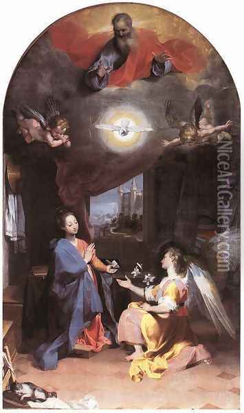 Annunciation 1592-96 Oil Painting - Federico Fiori Barocci