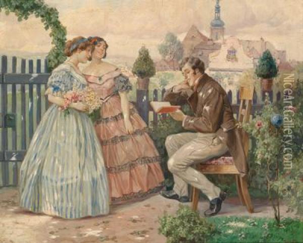 Der Vorleser Oil Painting - Rudolf Alfred Hoger