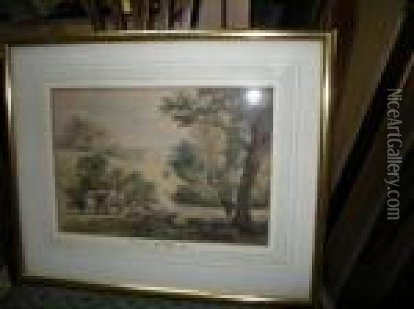 Shrublandfrom Diana Hill Oil Painting - Thomas Gainsborough