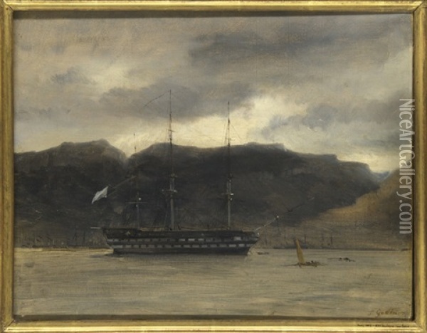 Dreimaster - Marine Oil Painting - Baron Jean Antoine Theodore Gudin
