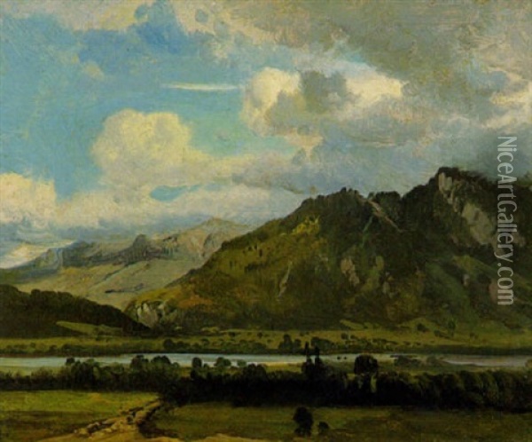 Heuberg Bei Brannenburg Oil Painting - Adolf Heinrich Lier
