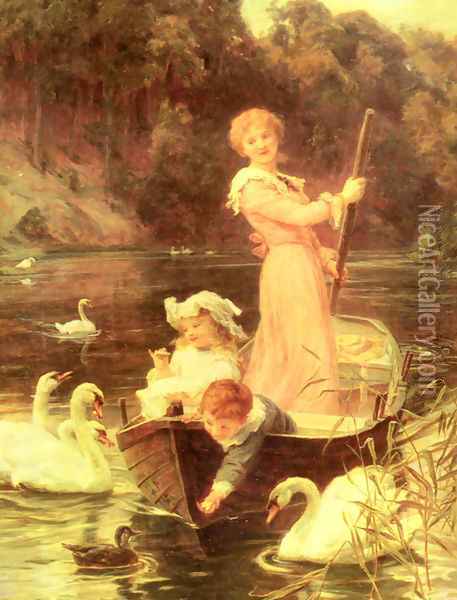 A Day On The River Oil Painting - Frederick Morgan