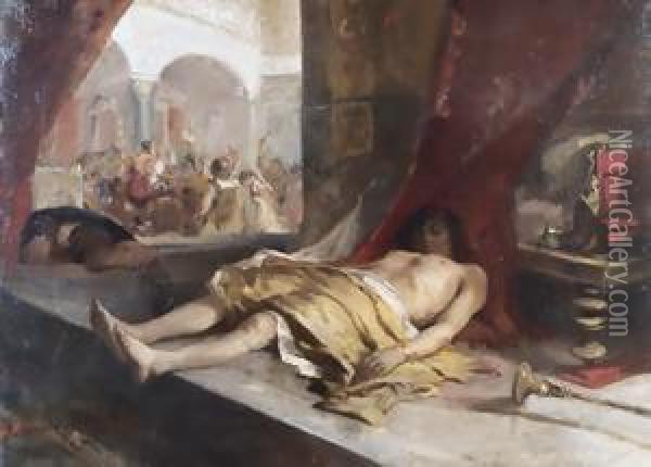 La Morte Di Giulio Cesare Oil Painting - Gioacchino Banfi