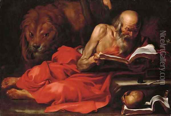 Saint Jerome reading Oil Painting - Jusepe de Ribera