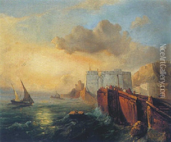 View Of The Bosphorus Oil Painting - Jacob Jacobs
