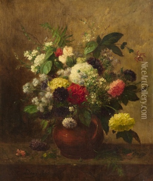 Floral Still Life Oil Painting - Jean Alexandre Remy Couder
