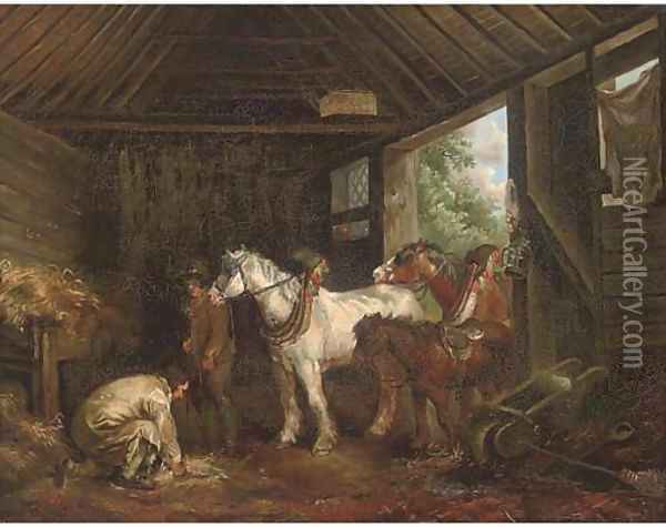 In the stable 3 Oil Painting - George Morland