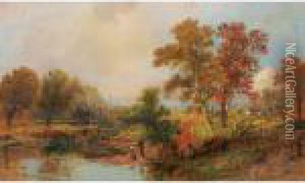 October Day Oil Painting - Jasper Francis Cropsey