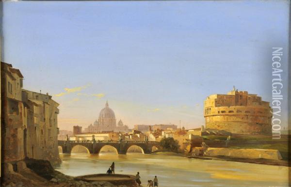 Vue De Rome Oil Painting - Ippolito Caffi