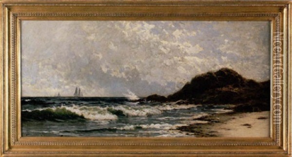 New England Coastal Scene Oil Painting - Alfred Thompson Bricher