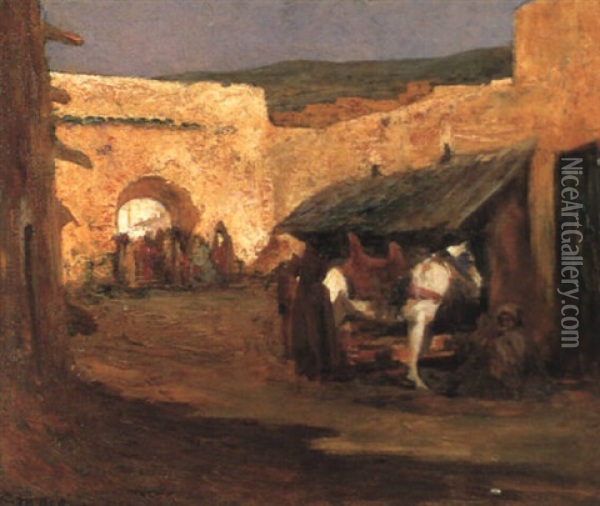 A Tetouan, Maroc Oil Painting - Charles Henri Gaston Dagnac-Riviere