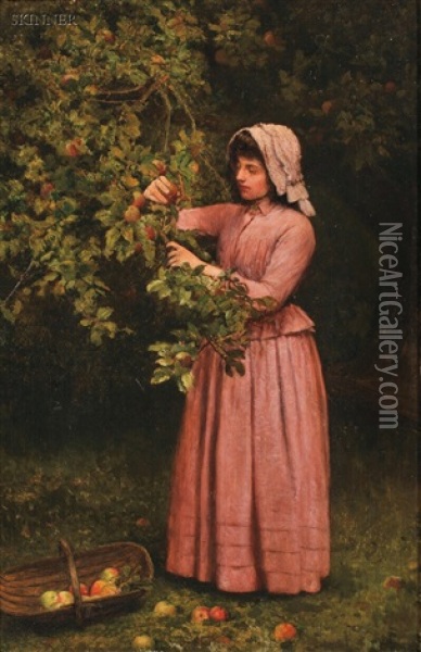 In The Orchard Oil Painting - David Lawson