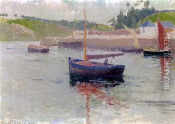 Brittany Harbour Oil Painting - Henry Moret