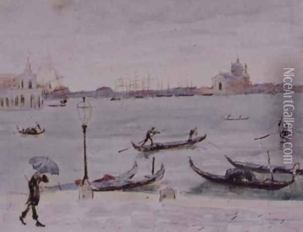 The Customs House and the Church of San Giorgio, Venice, Seen from the Piazzetta Oil Painting - Randolph Caldecott