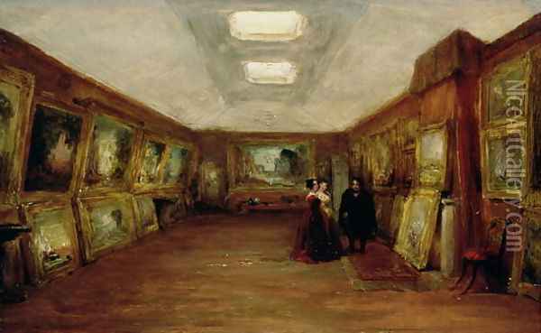 Interior of Turners Gallery Oil Painting - George Jones