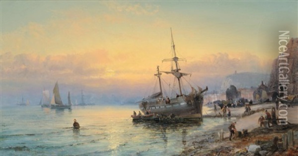 Sunset Near Hastings Oil Painting - Charles Thornley