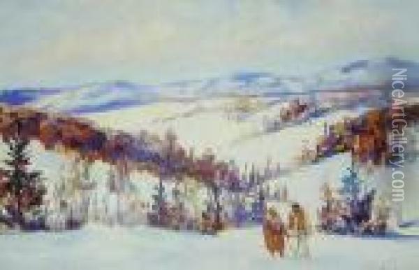 Zima W Gorach Oil Painting - Stefan Filipkiewicz
