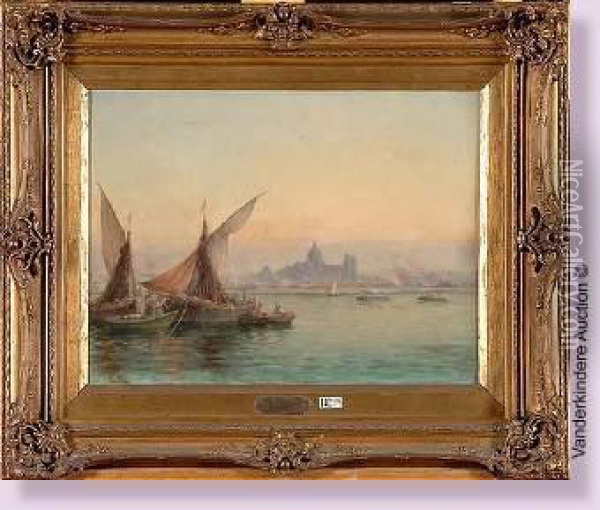 Vue De Marseille Depuis La Mer Oil Painting - Victor Coste