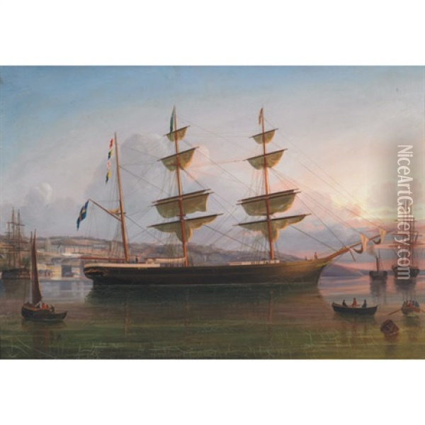 The Eugenie Off Queenstown Oil Painting - George Atkinson