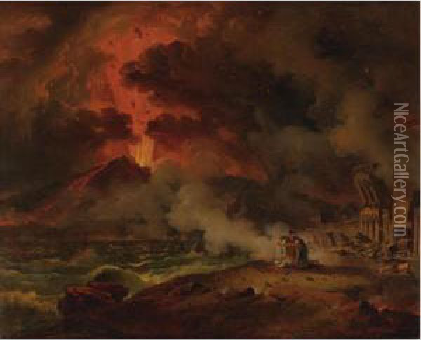 The Destruction Of Pompeii Oil Painting - Pierre-Henri de Valenciennes