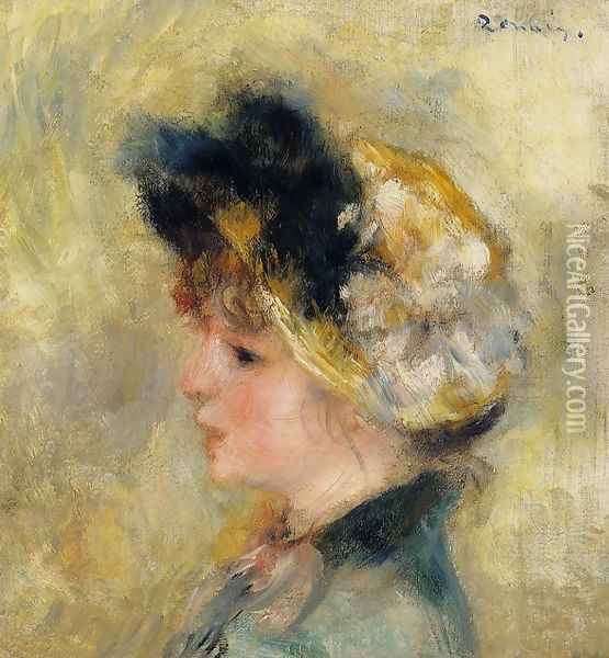 Head Of A Young Girl Oil Painting - Pierre Auguste Renoir
