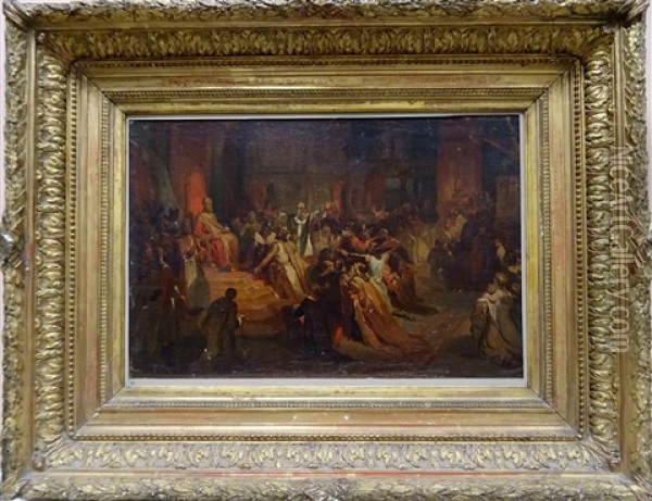 Le Couronnement De Baudouin De Constantinople (etude Pour) Oil Painting - Louis Gallait