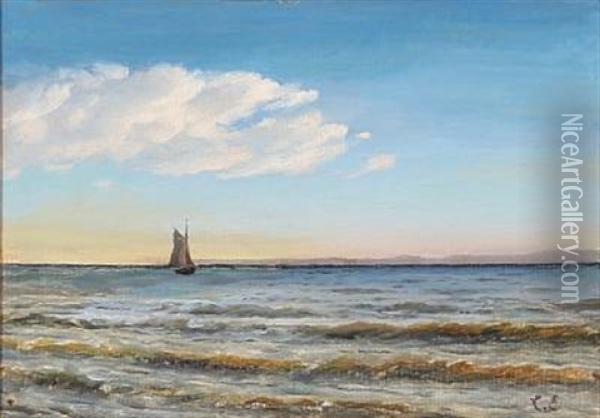 Coastal Scene Oil Painting - Christian Frederic Eckardt