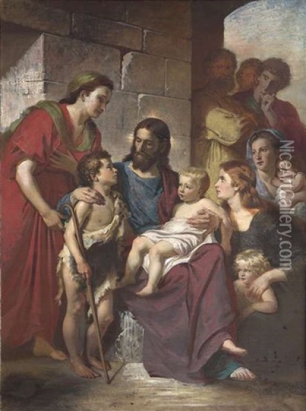 Christus Als Kinderfreund Oil Painting - Carl Gustaf Hellqvist