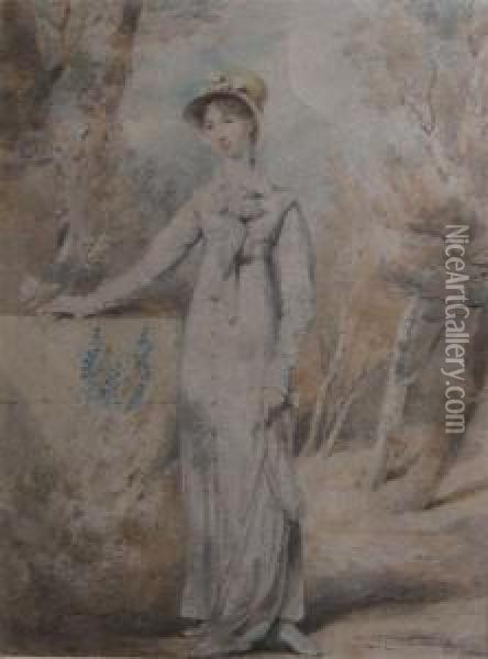 Portrait Of Miss Bathurst Oil Painting - Henry Edridge