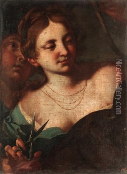 Delilah (fragment) Oil Painting - Antonio Molinari