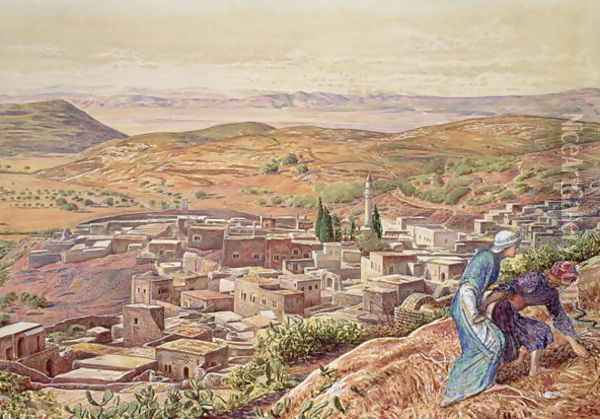 Distant View of Nazareth Oil Painting - William Holman Hunt