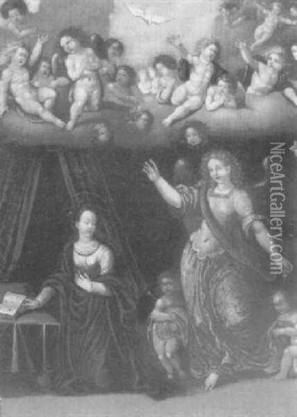 The Annunciation Oil Painting - Louis de Caullery