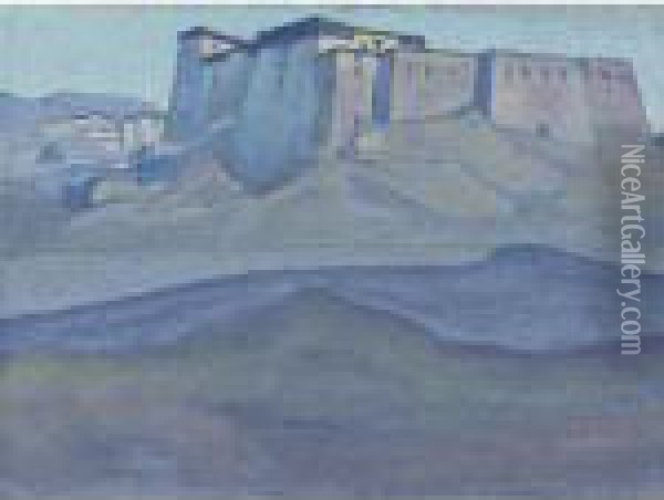 Dzong Oil Painting - Nicolaj Konstantinov Roerich
