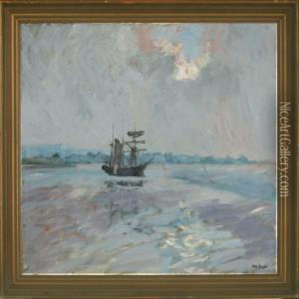 Marine, Sunset Oil Painting - Niels Hansen