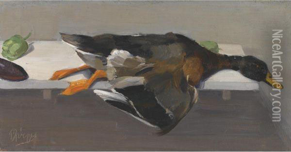 Still Life With Duck Oil Painting - Pericles Lytras