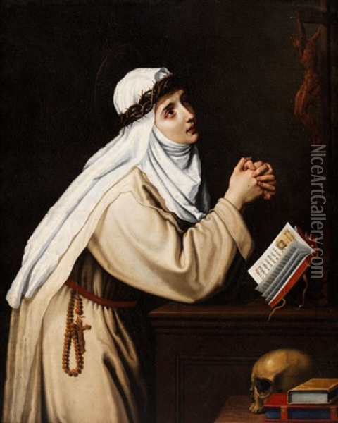 Santa Caterina Di Siena Oil Painting - Cristofano Allori
