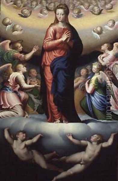 Madonna in Glory Oil Painting - Bernardino Campi