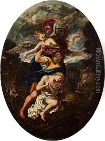 Le Sacrifice D'isaac Oil Painting - Gian Antonio Burrini