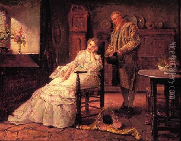 The Proposal Oil Painting - Edgar Bundy