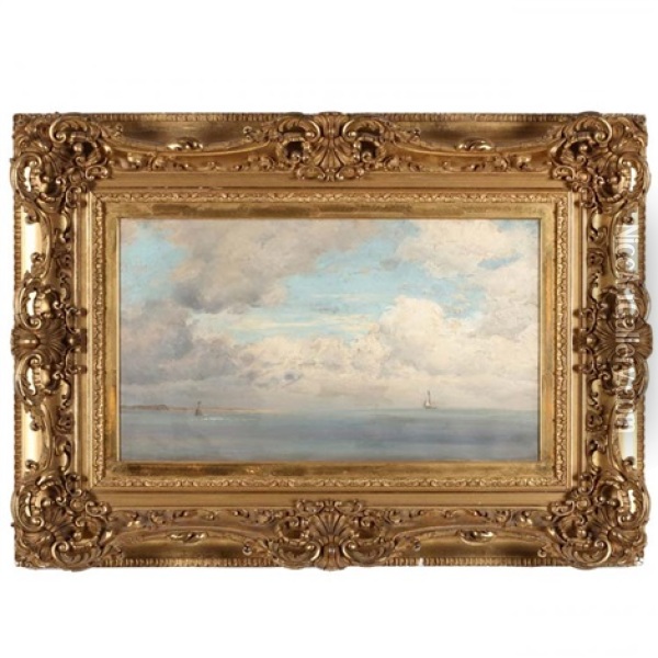 Mauritz Frederik Hendrick De Haas (ny/holland, 1832-1895), Seascape With Sailboat Oil Painting - Mauritas Frederik H. De Haas