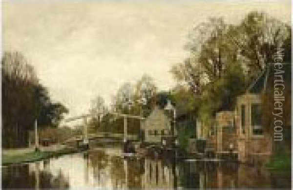 A View Of The River Vecht Near Breukelen Oil Painting - Nicolaas Bastert