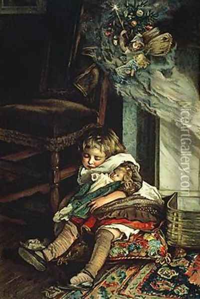 Children dreaming of toys Oil Painting - Lizzie (nee Lawson) Mack