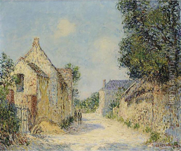 Rue De Village Au Vaudreuil Oil Painting - Gustave Loiseau