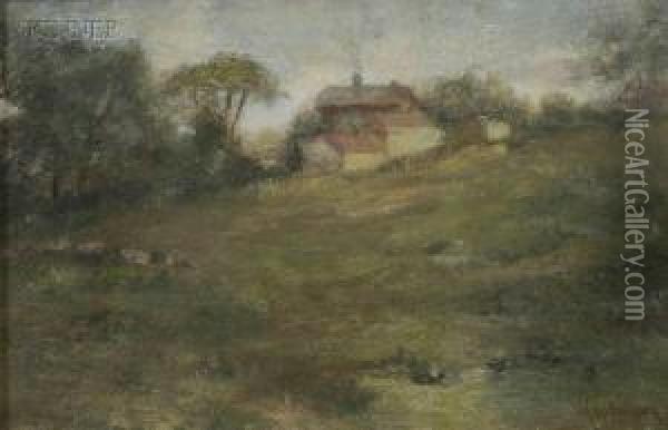 Landscape With Farmhouse Oil Painting - Walter Gay