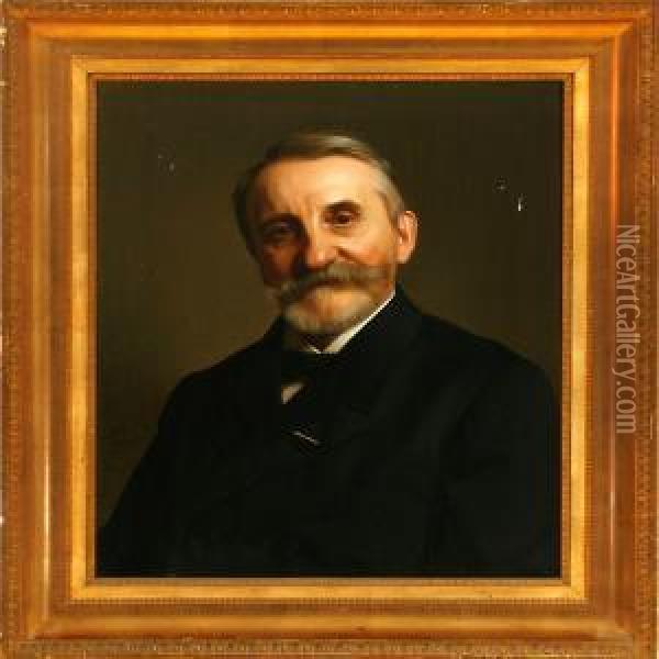 Portrait Of The Artist's Broder, Doctor Christian Vermehren Oil Painting - Frits Johann Freder. Vermehren