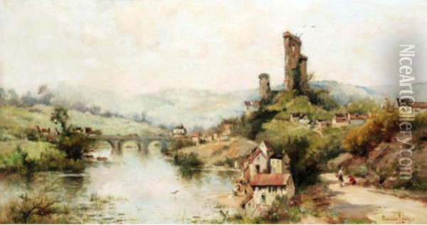 A Ruin In A Landscape Oil Painting - Maurice Levis