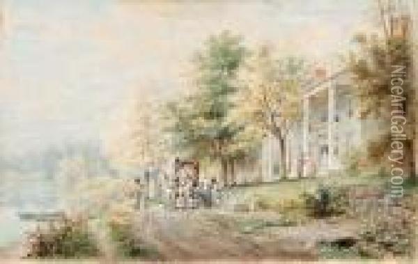 Visit To The Plantation Oil Painting - Edward Lamson Henry