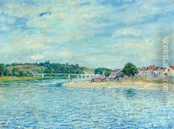 La Seine A Saint-Mammes Oil Painting - Alfred Sisley
