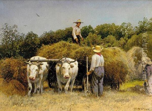 The Day Harvest Oil Painting - Herman Herzog